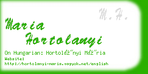 maria hortolanyi business card